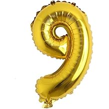 16" inch Single Gold Alphabet Letter number Balloons Aluminum Hanging Foil Film Balloon Wedding Birthday party decoration banner Air Mylar Balloons 16 inch Gold 9