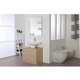 Color: Alerce FERIDRAS Estrella Mueble Debajo del Lavabo, 2 Puertas, Alerce, 45 x 70 x 60 cm