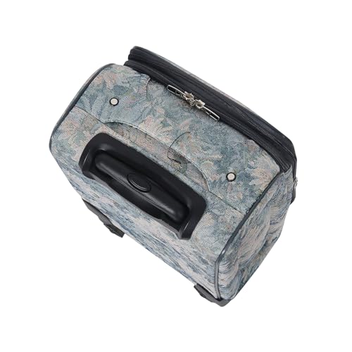 Deluxe Tapestry Blue Floral Collection 3-Piece Luggage Set, Spinner Wheels, Expandable, Lightweight Suitcases. Carry-on (20"), Large (27") and Jumbo (31") (FL1)4