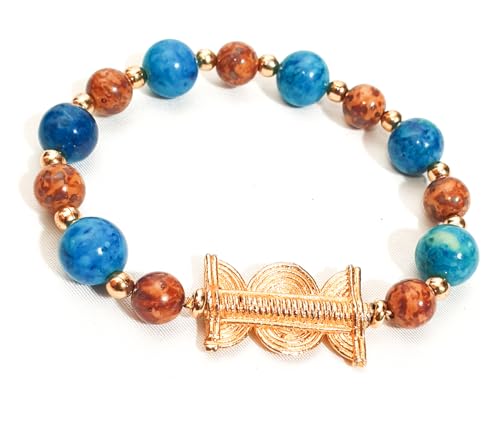 Bracelet femme Wama en pierres précieuses et finitions poids akan de qualité