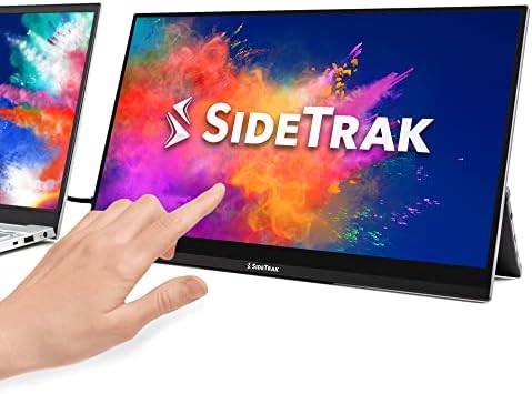 SideTrak Solo Pro 15.8” Touchscreen Portable Monitor | FHD 1080P LED IPS Screen | Mac, PC, & Chrome Compatible | Powered by USB-C or Mini HDMI | Built-in Speakers & Kickstand | 10-Point Touch & HDR