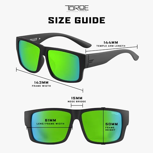 Image of TOROE Z87+ Polarized Safety Sunglasses Matte Black TR90 Frame, ANSI Rated Lens