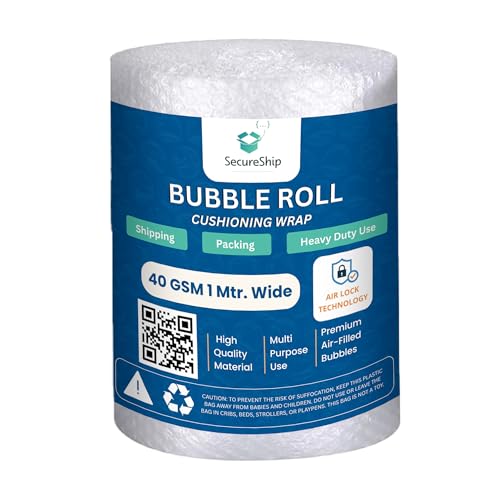 Image of Heavy-Duty 40 Gsm Thickness 1 Meter Wide Bubble Wrap Roll Perfect For Shipping, Moving, And Storage Needs, Cushioning Material (5 Meter)