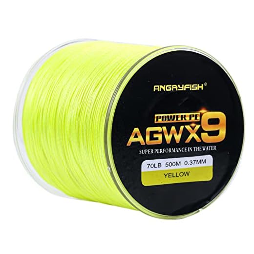 ANGRYFISH Super Power 9 Strands Braided Fishing Line,Cost-Effective Smooth Superline-Extremely Durable-Wonderful Tool for Fishing Enthusiast-Multiple Colors(Yellow,40LB/0.28MM-500M)