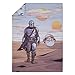 Disney Star Wars The Mandalorian Grey, Tan and Blue 4 Piece Toddler Bed Set - Comforter, Fitted Bottom Sheet, Flat Top Sheet, and Reversible Pillowcase