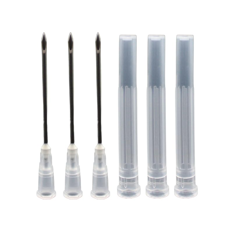 Ideal Poly Hub Disposable Needles – 16Gx1, Box of 100 - Livestock use | Tri-Beveled Stainless Steel Cannula with Silicone Coating for Farm Animal Use – Color-Coded, Sterile