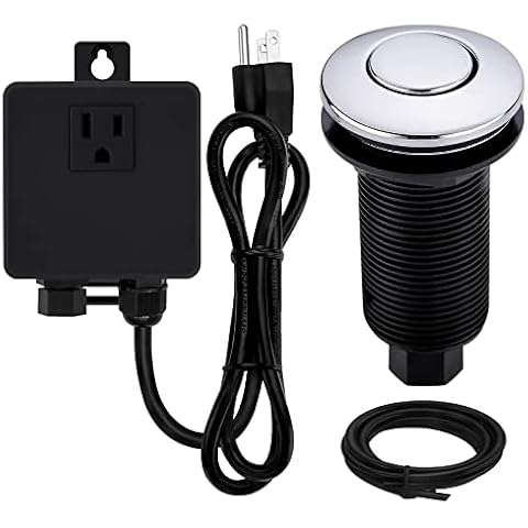 SINKINGDOM Garbage Disposal Air Switch Kit with Single Outlet,Chrome Cover
