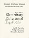 Student Solutions Manual for Elementary Differential Equations