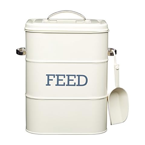 Caja de acero Living Nostalgia 3 kg con pala para comida de mascotas Cover