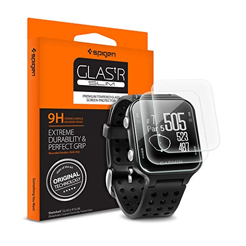 Spigen Tempered Glass Screen Protector Designed for Garmin Approach S20 Golf Watch [9H Hardness] - 3 Pack