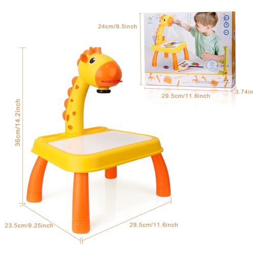 CS COSDDI Proyector de Dibujo para niños, Mesa de proyector de Dibujo para niños, proyector de Juguete con luz y música, proyector de Dibujo de Pintura, Juguete para niños y niñas a Partir de 3 años