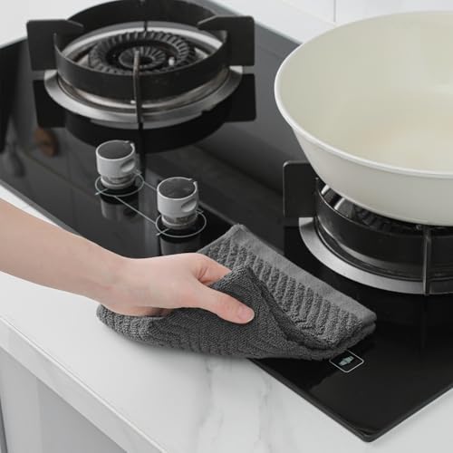 Image of 100% Cotton Kitchen Towels and Dishcloths Set, Pack of 8 Super Absorbent 16 inch x 25 inch Kitchen Towels and 13 inch x 13 inch Dish Cloths (400 GSM)