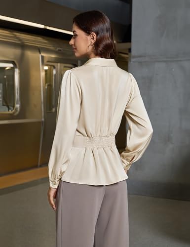 Blooming Jelly Women Silk Button Down Shirts Dressy Casual Long Sleeve Tops Fall Business Blouse Outfits 20253