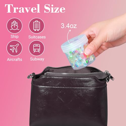 ASEVAT 3.4 oz Leak Proof Travel Jars for Creams, Refillable Plastic Csmetic Jars, Travel Container for Lotion Containers with Lids, Travel Cream Jar for Face Creams (clear)3