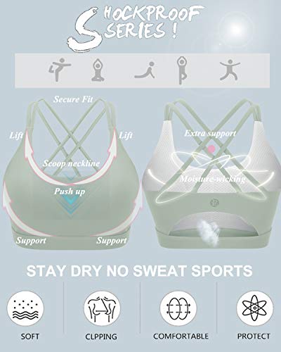 Image of RUNNING GIRL Sports Bras for Women,Padded Sports Bra Tank Top Sexy Crisscross Back High Impact Longline Workout Yoga Bra
