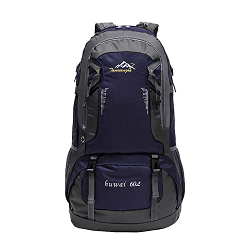 Opetdo Mochila de senderismo 60L Mochila Trekking Camping Viaje Senderismo Grande para Montañismo Deportes Camping, azul, L