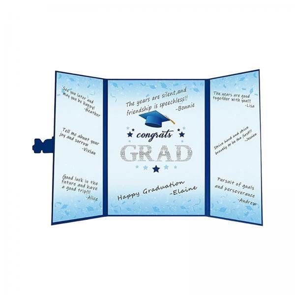 ATORSE 4xGraduation Guest Book Thick Paper Easy to Write on Postcard Decoration Blue Guest Books & Pens-image-12
