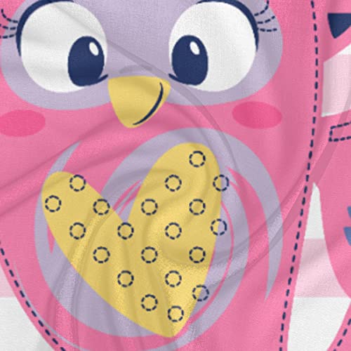 Pink Owl Cartoon Square Silk Hair Scarf for Women, Lightweight Summer Head Scarf for Girls Wedding Travel Yoga Handkerchief Shawl Sunscreen Scarves Hair Accessories 23.6 Inches3