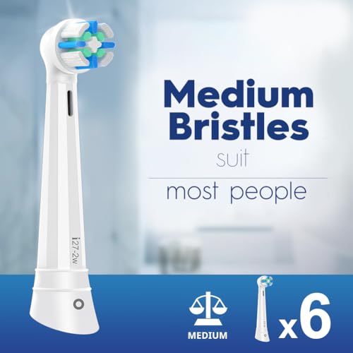 Image of IO Replacement Heads Compatible with Oral B iO 2 /3 /4 /5 /6 /7 /8 /9 /10 Series Electric Toothbrush, Brush Heads with Medium Bristles Compatible with Oral B iO for Gentle Dental Care (6 White)