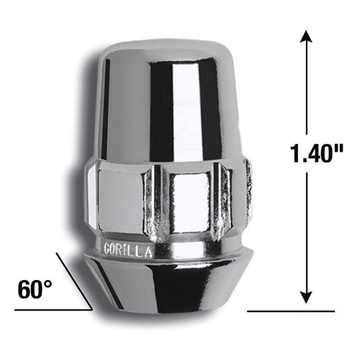 Gorilla Automotive 71681N Acorn Wheel Locks (1/2" Thread Size) - Pack Of 4 #TOP1
