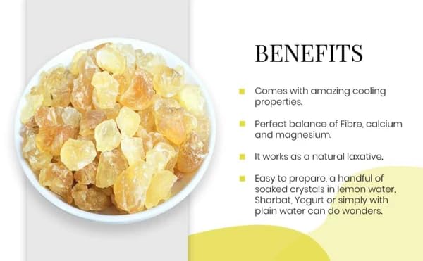 Namhya - Gond Katira Crystals - 400g (40 Servings) - Cools Body, Aids Digestion, Boosts Stamina, Gut Health - Gond Katira - Natural, No Preservatives - Balances Pitta, Supports Digestion & Hydration - Image 4 thumbnail