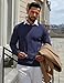 COOFANDY Dress Sweater for Men Crew Neck Sweaters Pullover Lightweight Knit Slim Fit Fall Sweaters Navy Blue