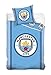 Produktbild AHS Manchester City FC Bettwäsche-Set für Einzelbett, 140 x 200 cm, großer Kissenbezug, 70 x 80 cm, 100% Baumwolle (MCFC16_1002)