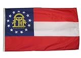 Annin Flagmakers Model 141162 Georgia State Flag 3x5 ft. Nylon SolarGuard Nyl-Glo 100% Made in USA to Official State Design Specifications.