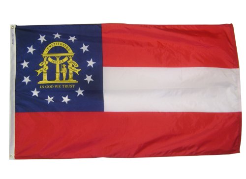 Annin Flagmakers Georgia State Flag USA-Made to Official State Design Specifications, 3 x 5 Feet (Model 141162)