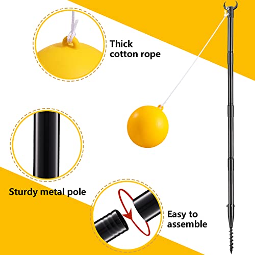 Tetherball Set With Base - Heavy Duty Tetherball Set Ball And Rope And Pole 9.3Ft - Portable Tether Ball Set For Kids Dogs Backyard #TOP6