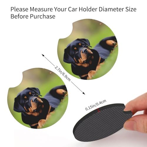 Portavasos para carro Rottweiler 2 unidades negro miniatura 3