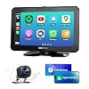 VANTRUE Wireless Apple CarPlay & Android Auto, 7 Inch Touchscreen Portable Car Stereo, 1080P Rear Backup Camera Reverse Assistance, Car Audio with Siri/Google Voice Assistance, P1 Car Radio AUX/FM/GPS
