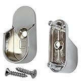 Desunia - 4 Pack - Oval Closet Rod End Supports w/Rear Facing 5mm Pins - 15mm x 30mm - Polished Chrome