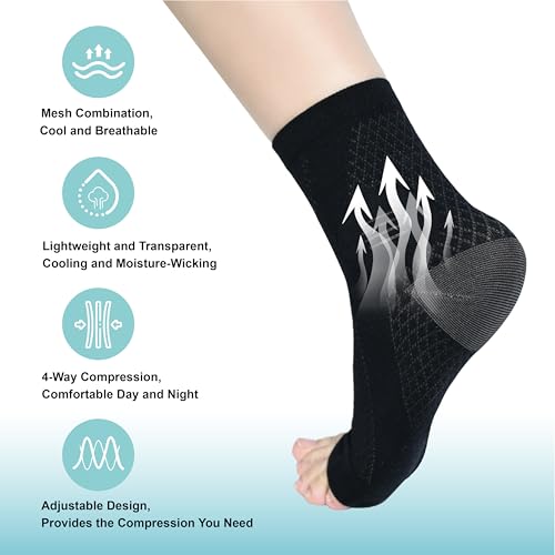 Image of 3 Pairs Neuropathy Socks for Women & Men, Toeless Compression Socks
