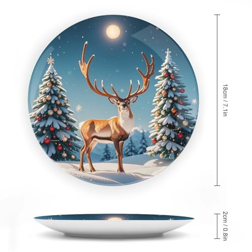 Plato decorativo Bone China Navidad 7 pulgadas miniatura 2