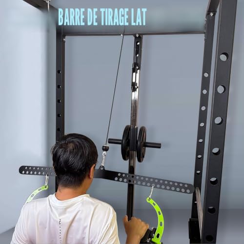 KORIKAHM Barre de traction latte multi-grip pour salle de sport à domicile, fitness, plaque d'épandage latte pour machine à câble de poulie, poignée d'exercice double à simple (Multi Hole Bar 2) – vue 4