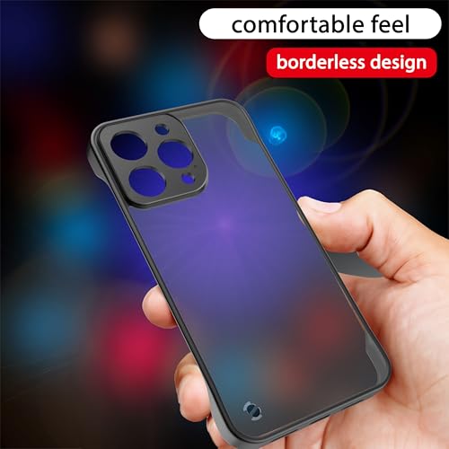 Image of Amazon Basics Cover for iPhone 16 Pro |Hybrid Frameless|Full Camera Protection|Raised Edges|Frosted Matte Translucent Bumper Case(Black)