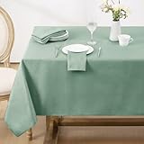 Softalker Jacquard Rectangle Tablecloth, Swirl Design Waterproof Stain Resistant Table Cover Wrinkle Free Heavy Weight Table Cloths for Dinner/Parties/Holiday - 60 x 84 Inch, Sage Green