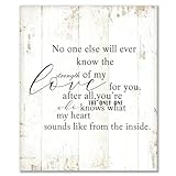 Photo Gallery cartello di benvenuto in legno con scritta in inglese "no one else will ever know the strength of my love", targa in legno con citazioni ispiratrici per la casa e l ufficio, 25,4 x 30,5 cm Photo Gallery cartello di benvenuto in legno con scritta in inglese "no one else will ever know the strength of my love", targa in legno con citazioni ispiratrici per la casa e l ufficio, 25,4 x 30,5 cm