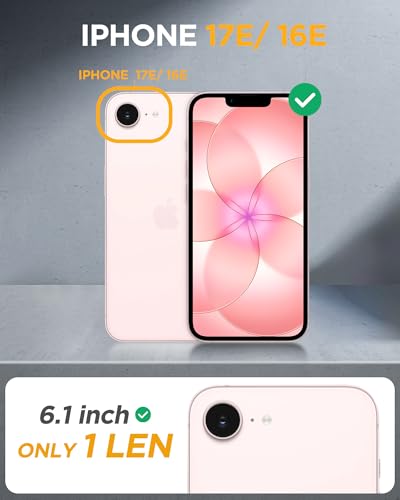 Image of Miracase for iPhone 17e Case & iPhone 16e Case, Full-Body Phone with Built-in Glass Screen Protector, [Magnetic with MagSafe] Military Drop Proof 17 E / 16 E Cover Bumper 6.1 inch, Clear