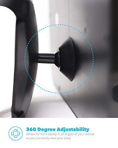 image for Baby & Mom Back Seat Baby Mirror - Rear View Baby Car Seat Mirror Wide