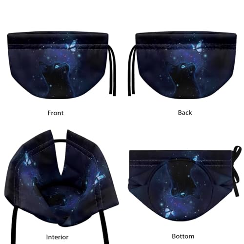 Image of Xoenoiee Cat Butterfly Galaxy Print Tea Cozy Cotton Tea Cosy for Teapots Keep Warm Teapot Cover Insulated Kettle Cover for Home Kitchen Table Decor
