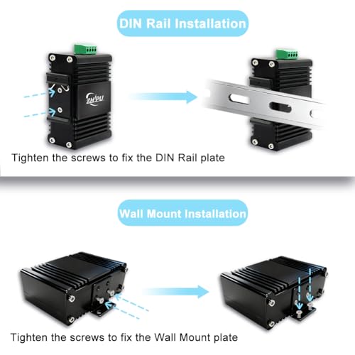 Image of Industrial Gigabit Fiber Media Converter DC12-48V Ethernet Switch