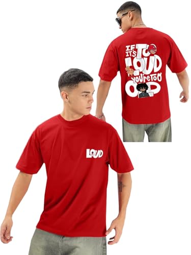 Image of Men's Printed Round Neck Oversized Longline Drop Shoulder T-Shirt | Loose Fit Drop Shoulder | Soft Breathable Summer T-Shirt Trendy Everyday Wear | Back Printed T-Shirt