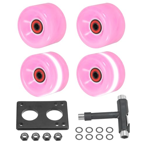 Roues de patins à roulettes 65mm 78A à LED avec trucks et kit d'outils complet