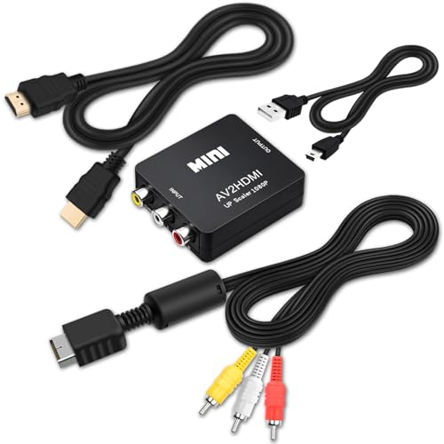 COMeap PS2 AV Cable, AV to RCA Cord Compatible with PlayStation 1/ PS2/ PS2 Slim/PSX/ PS3 Slim Console to TV/Monitor 6FT