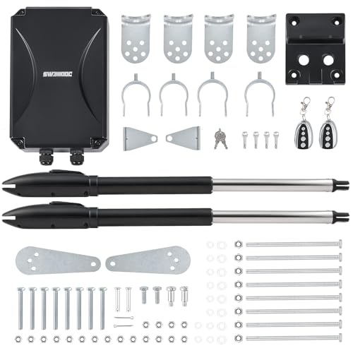 CO-Z Automatic Dual Swing Gate Opener 600kg Electric Gate Opener for Doors up to 5.5 m or 300kg per Wing Driveway Home Garden Swing Gate Opening System for Double Gates Kit with Remote Control