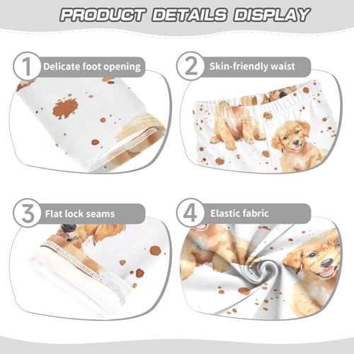 Ginger Puppy Girls Leggings,Workout Leggings for Girls Toddler Athletic Legging Size for 3-10T3