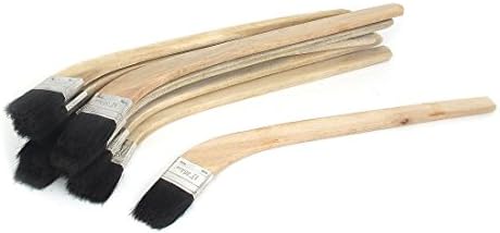 Aexit 10pcs 1.5″ Painting Supplies & Wall Treatments Width 90 Degree Bent Wooden Handle Metal Ferrule Bristle Oil Paint Painting Paint Rollers Brush Tool
