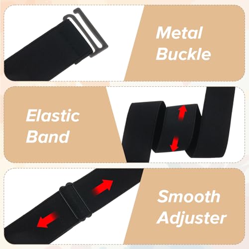 Invisible Tuck Waistband for Women, Adjustable Black Waist Band for Tucking, No Show Women's Stretch Easy Belt for Shirt Tightener Cincher Clip3